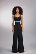 AURA High-Waist Wide Leg Pants – Black