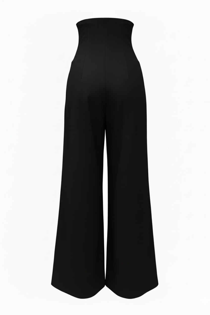 AURA High-Waist Wide Leg Pants – Black