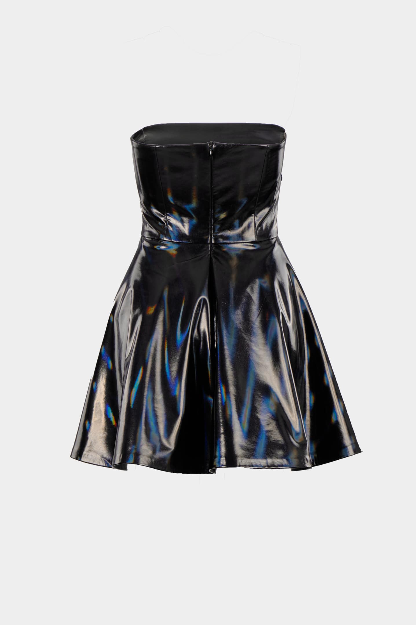 Nova Vinyl Performance Mini Dress – Black