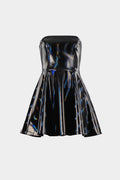 Nova Vinyl Performance Mini Dress – Black