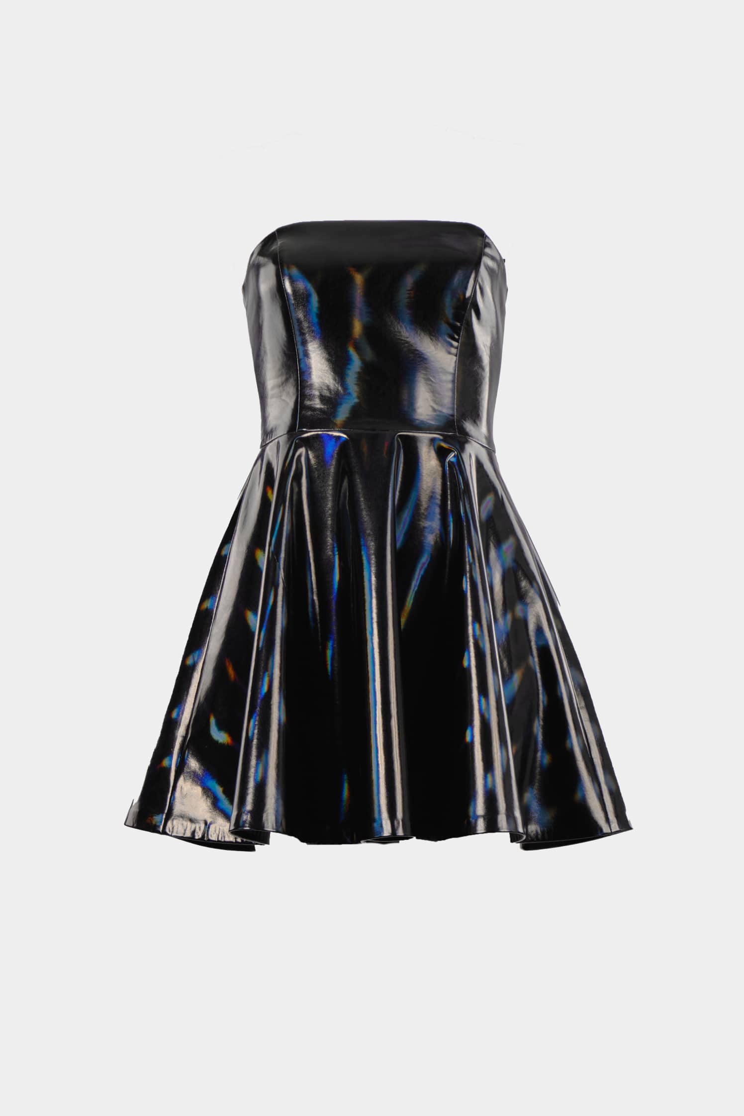 Nova Vinyl Performance Mini Dress – Black