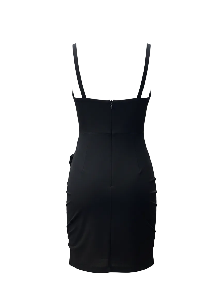 Rosa Cut-Out Mini Dress – Black