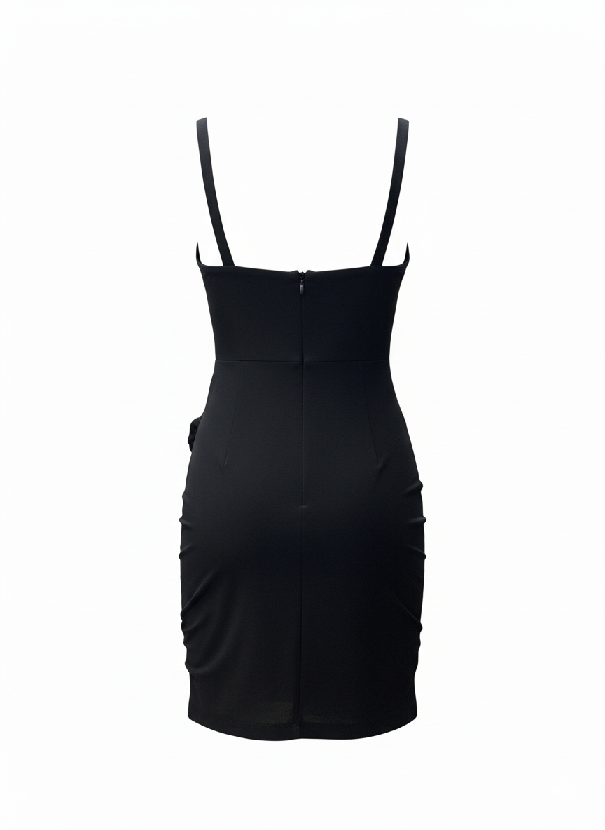 Rosa Cut-Out Mini Dress – Black