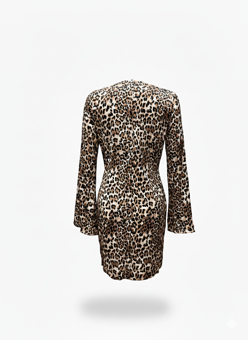 Savana Leopard Wrap Mini Dress