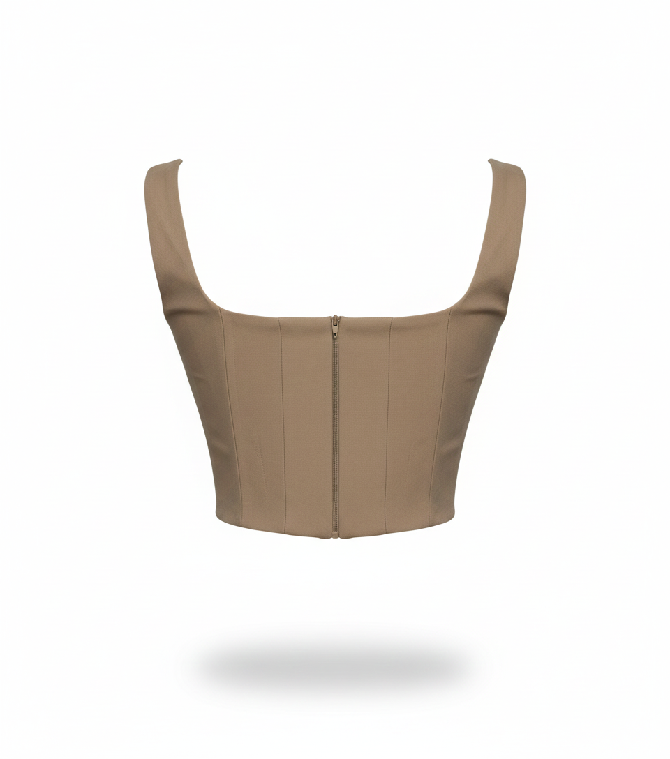 Luna Structured Corset Top – Nude