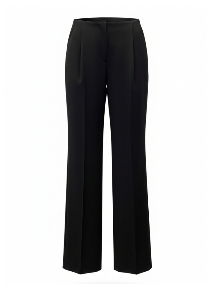 LUNA Cape-Overlay Wide Leg Pants – Black