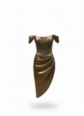 Aurelia Draped Corset Dress – Bronze