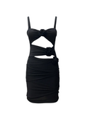 Rosa Cut-Out Mini Dress – Black
