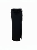 Luna Adjustable Side-Tie Slit Skirt – Black